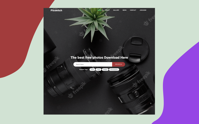 picswitch photo gallery template - free html template